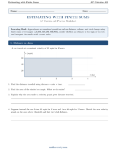 estimating with finite sums worksheet preview