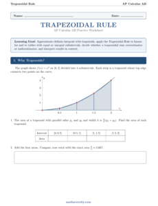 trapezoidal rule worksheet