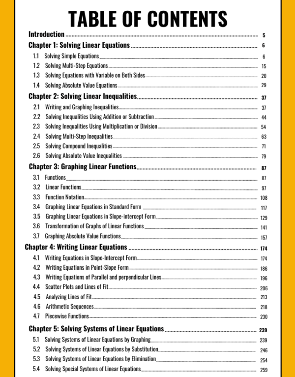 Algebra 1 Practice Workbook | Mathaversity