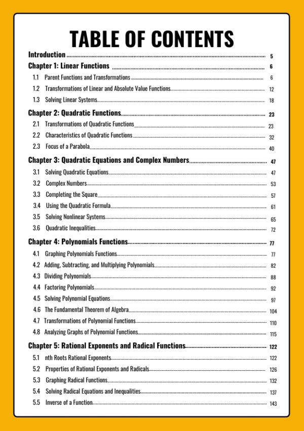 Algebra 2 Practice Workbook | Mathaversity