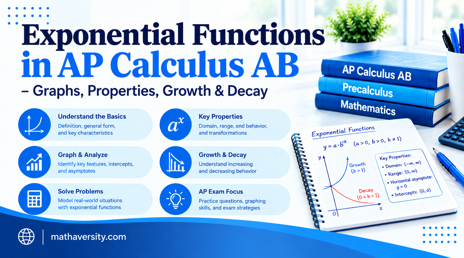 Exponential Functions in AP Calculus AB – Graphs, Properties, Growth & Decay