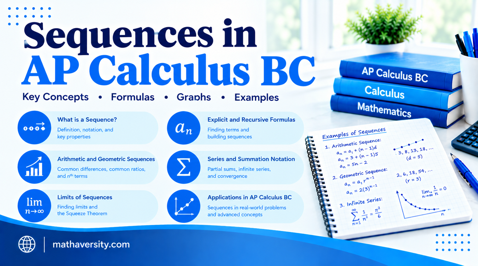 AP Calculus BC sequences guide covering limits, convergence, divergence and formulas
