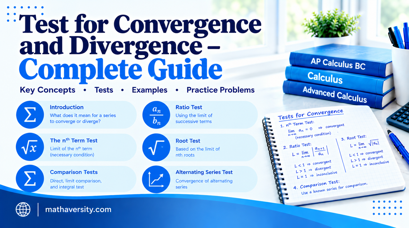 Test for convergence and divergence of infinite series – complete guide with all convergence tests