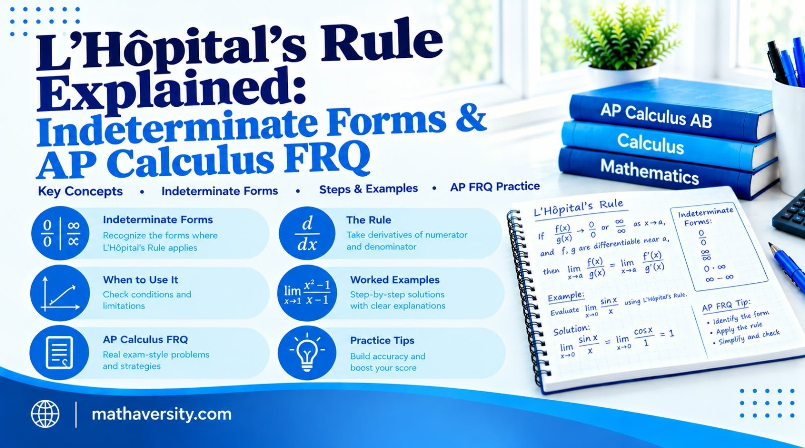 L’Hôpital’s Rule Explained: Indeterminate Forms & AP Calculus FRQ