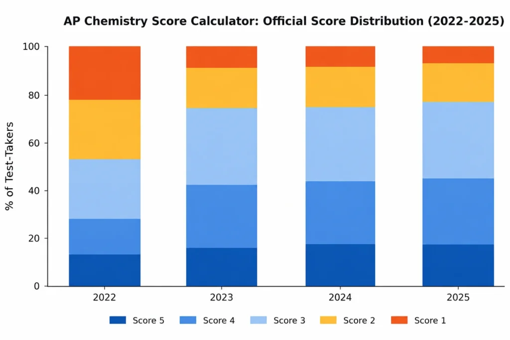 AP chemistry score Calculator-Distribution graph-2025-2026-Mathaversity